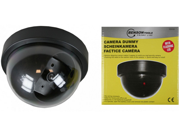 Benson Dummy Security Camera with LED, Ø 11.5cm, Black